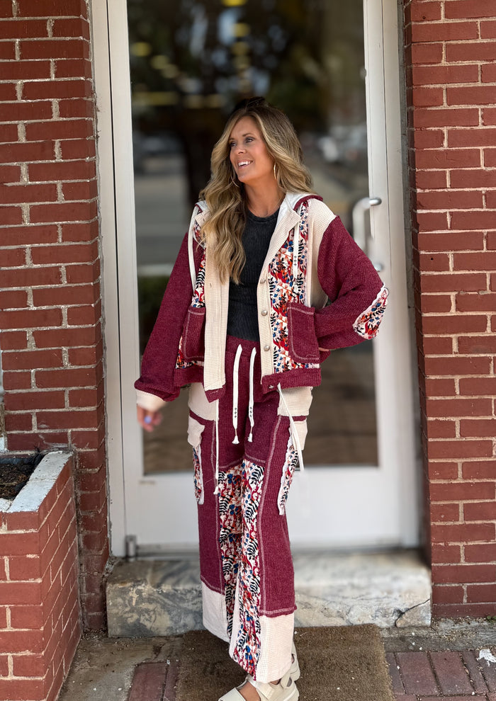 Burgundy Floral Jacket
