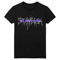 A Stay Sick Clothing Burn Me Black t-shirt featuring bold purple BURN ME text with white lightning-like lines radiating across the chest.