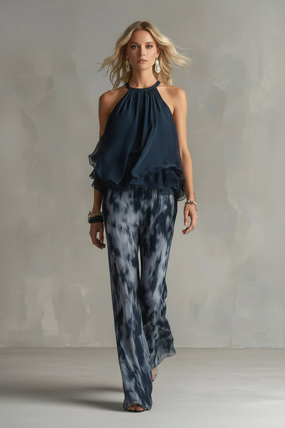 California Chiffon Halter Jumpsuit