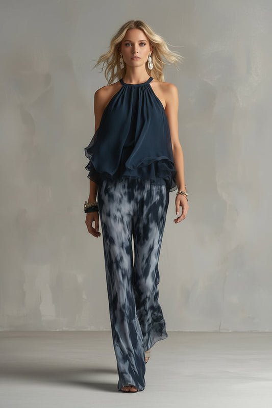 California Chiffon Halter Jumpsuit