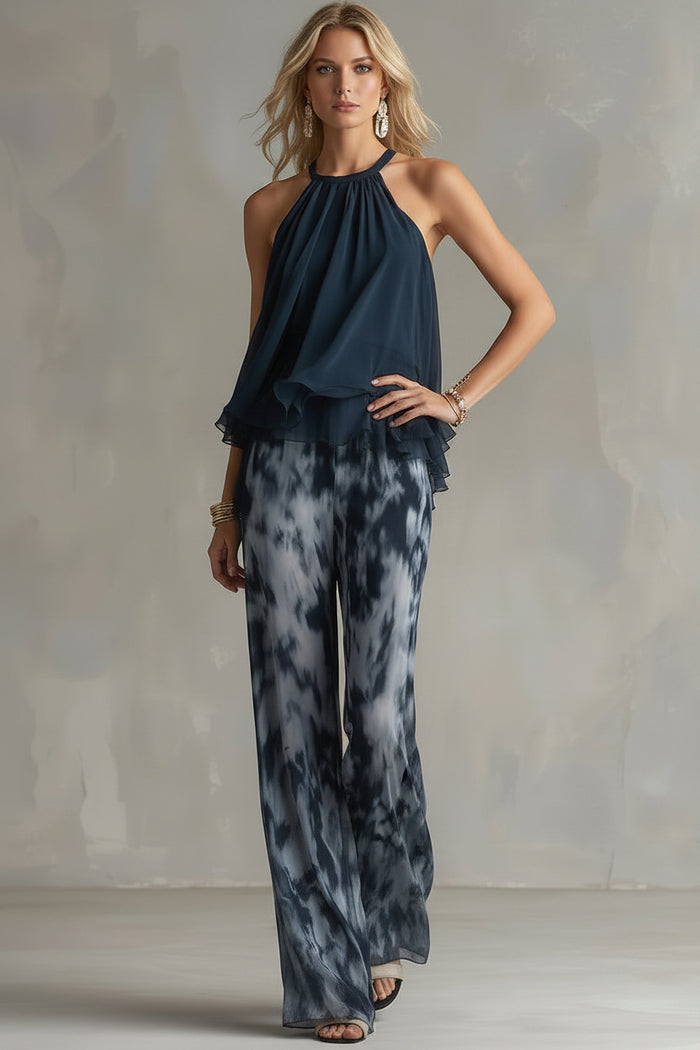 California Chiffon Halter Jumpsuit