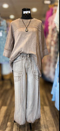 Camel Knit 3/4 Top