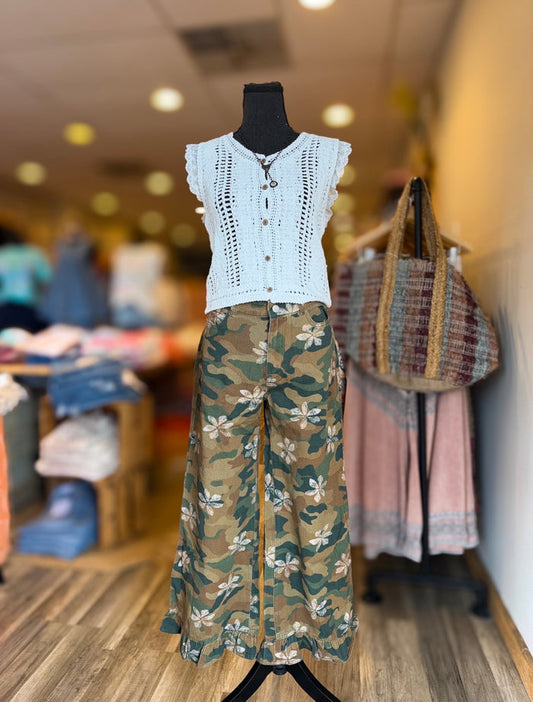 Camo Ruffle Pants