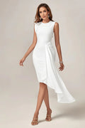 Capri Draped Asymmetrical Midi Dress