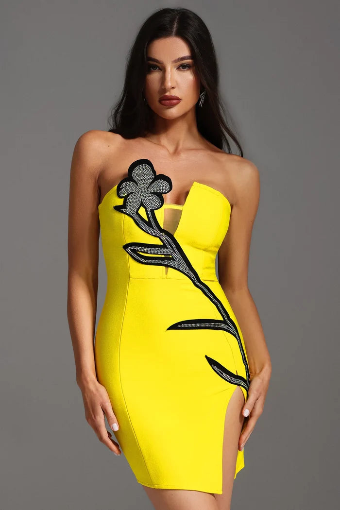 Capriana Women Strapless V-Neck Dress