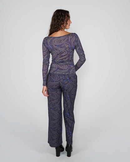 CARLY MERINO LONG SLEEVE CREWNECK SHIRT - BADALONA SMOKE