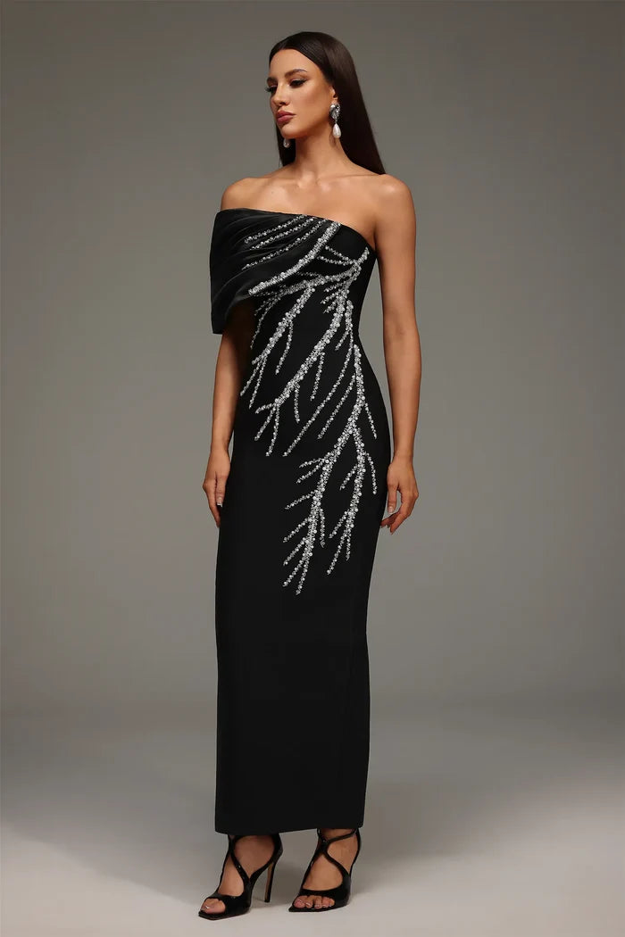 Cassandra  Off-Shoulder Black Dress