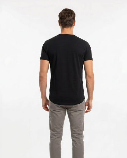 CASSIUS MERINO JERSEY CREW NECK T-SHIRT - BLACK