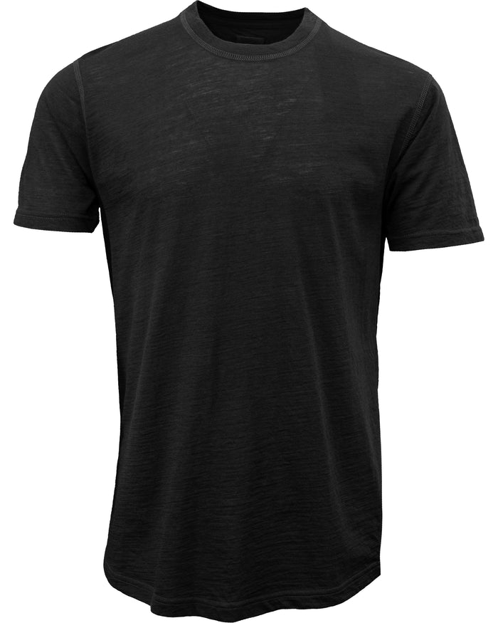 CASSIUS MERINO JERSEY CREW NECK T-SHIRT - BLACK