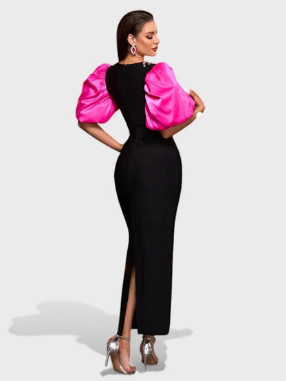Cécile Puff Sleeve Midi Dress