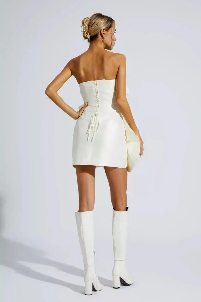Cecily Strapless 3D Flower Mini Dress