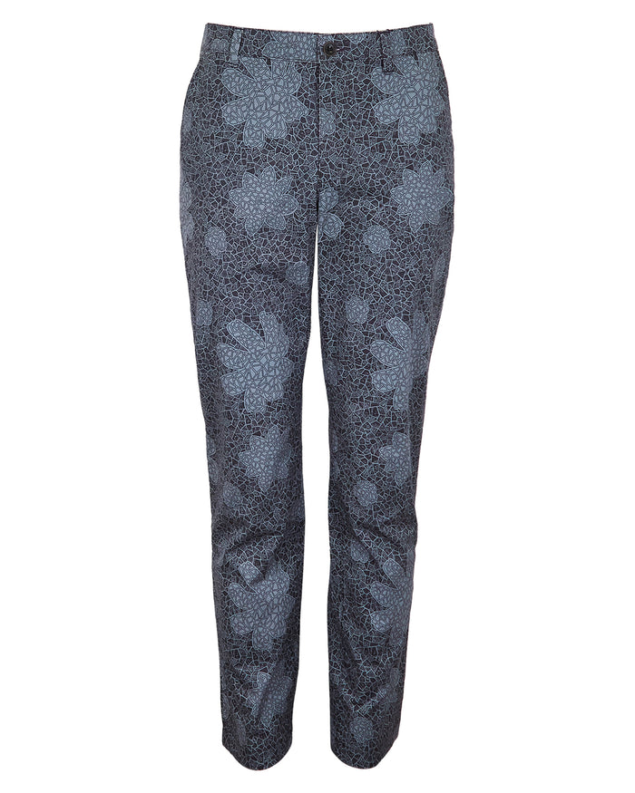 CHARLES FLORAL TILES PANT - SMOKE