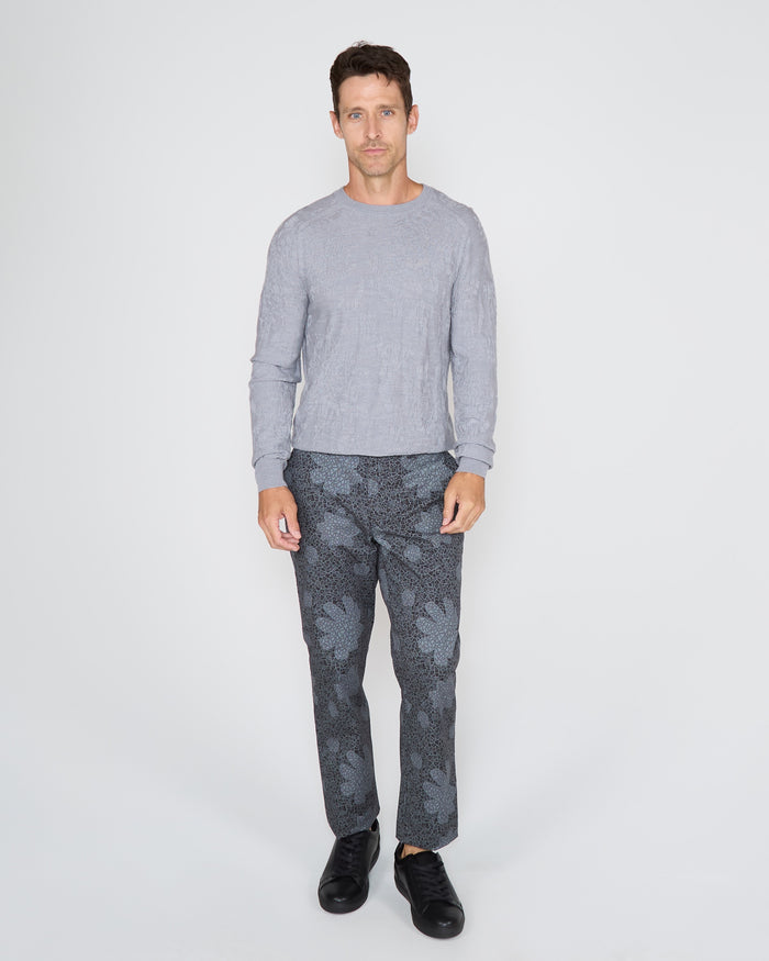 CHARLES FLORAL TILES PANT - SMOKE