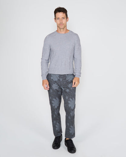 CHARLES FLORAL TILES PANT - SMOKE