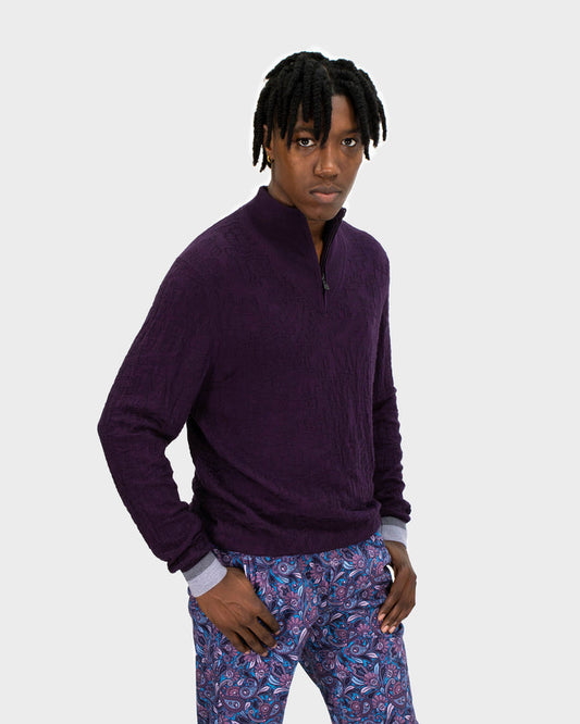 CHARLES SKULL PAISLEY PANTS - SAPPHIRE
