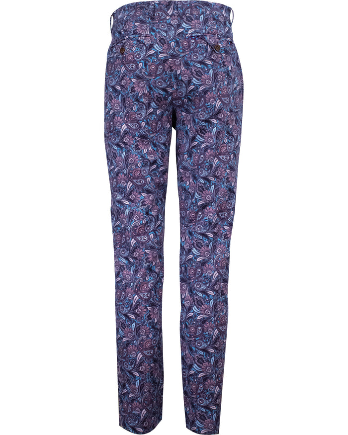 CHARLES SKULL PAISLEY PANTS - SAPPHIRE