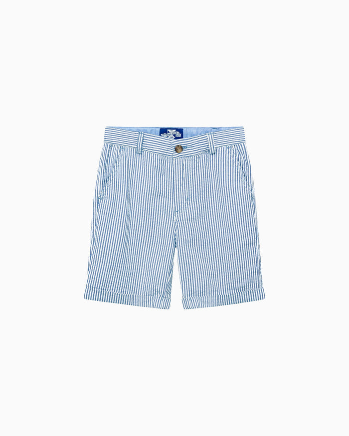 Thomas Brown Shorts Charlie Chino Shorts in Blue Stripe