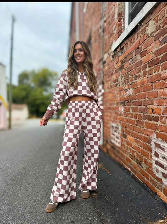 Checkered Print Joggers