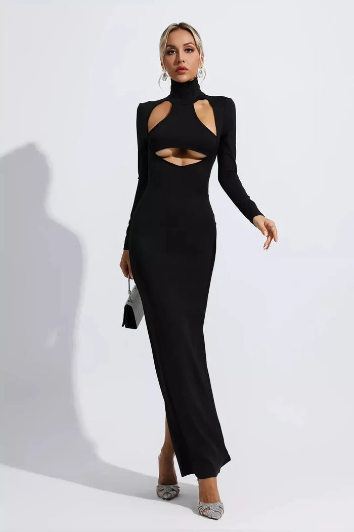 Coraline Cutout High-Neck Maxi Dress