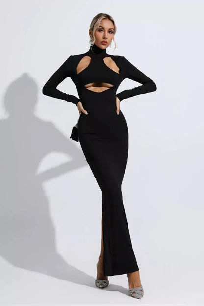 Coraline Cutout High-Neck Maxi Dress