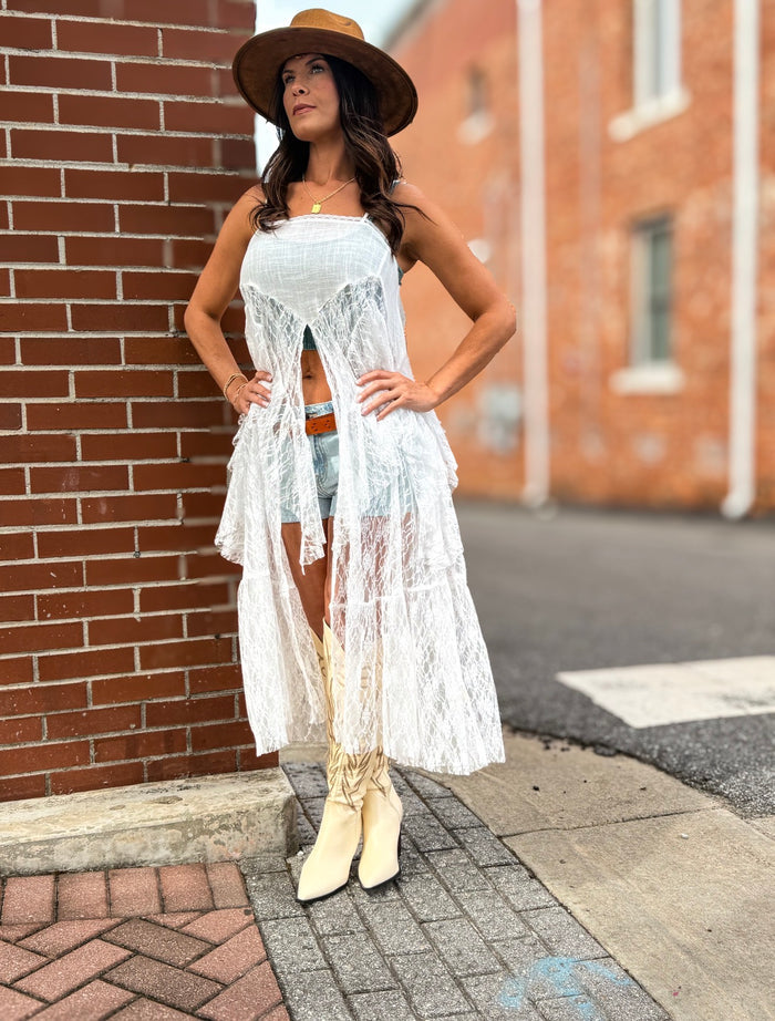 Cream Lace Duster