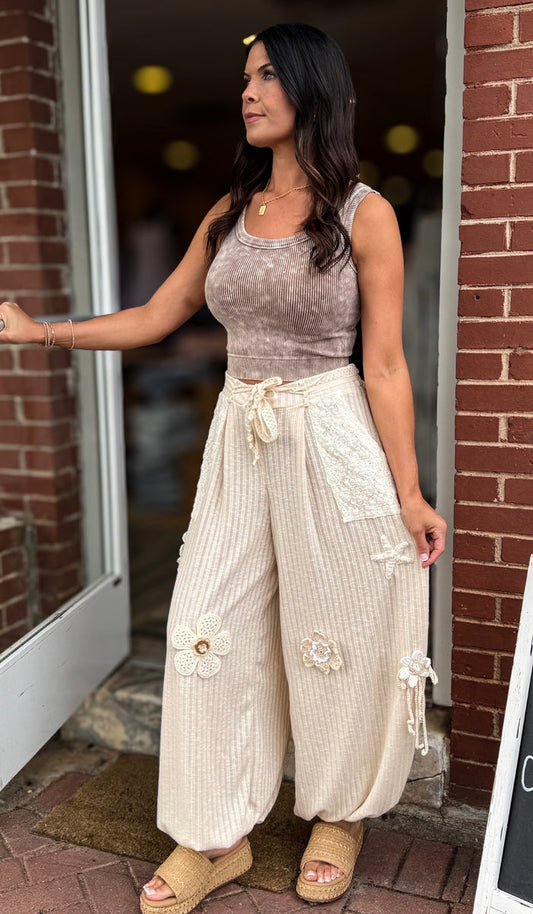 Cream Starfish Pants
