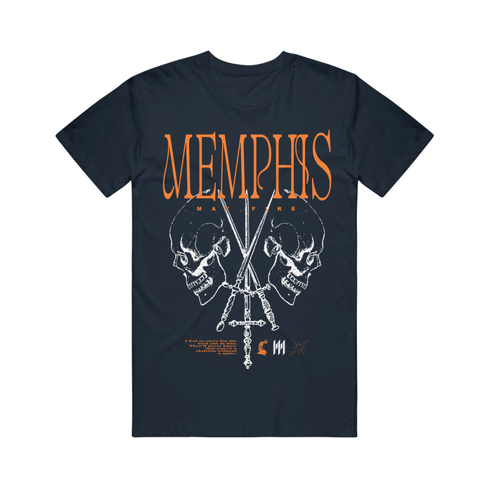 memphis may fire Crossed Swords - Navy T-Shirt