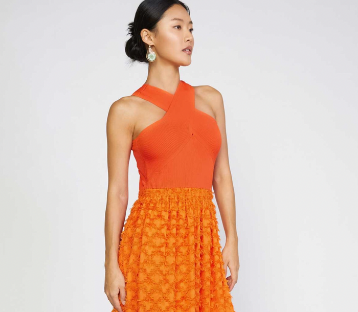 Current Air Cross Halter Midi