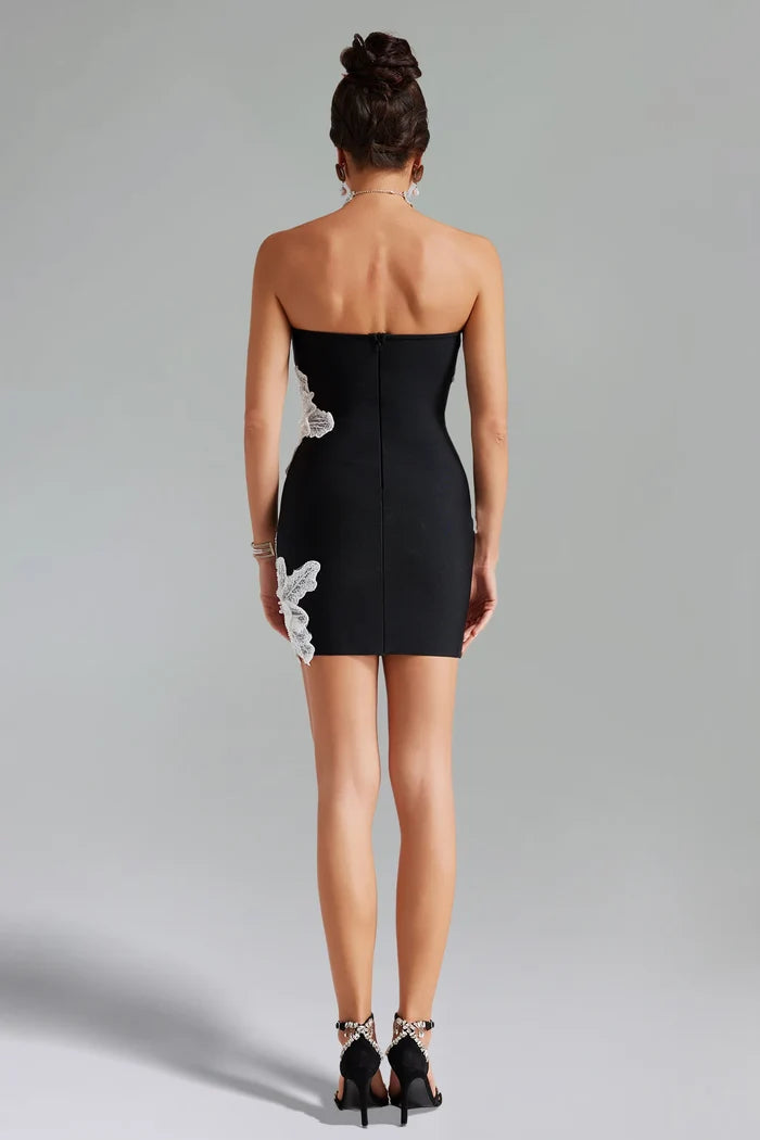 Daniela Flowers Pearl Bandage Tube Dress