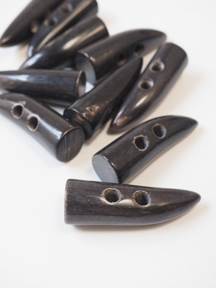 Dark Brown Horn Duffle Toggle 5cm