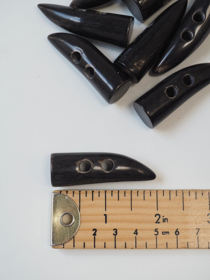 Dark Brown Horn Duffle Toggle 5cm