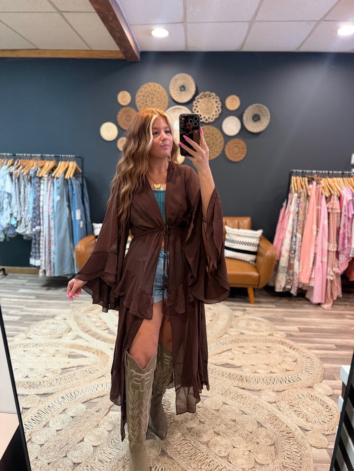 Dark Brown Ruffle Duster