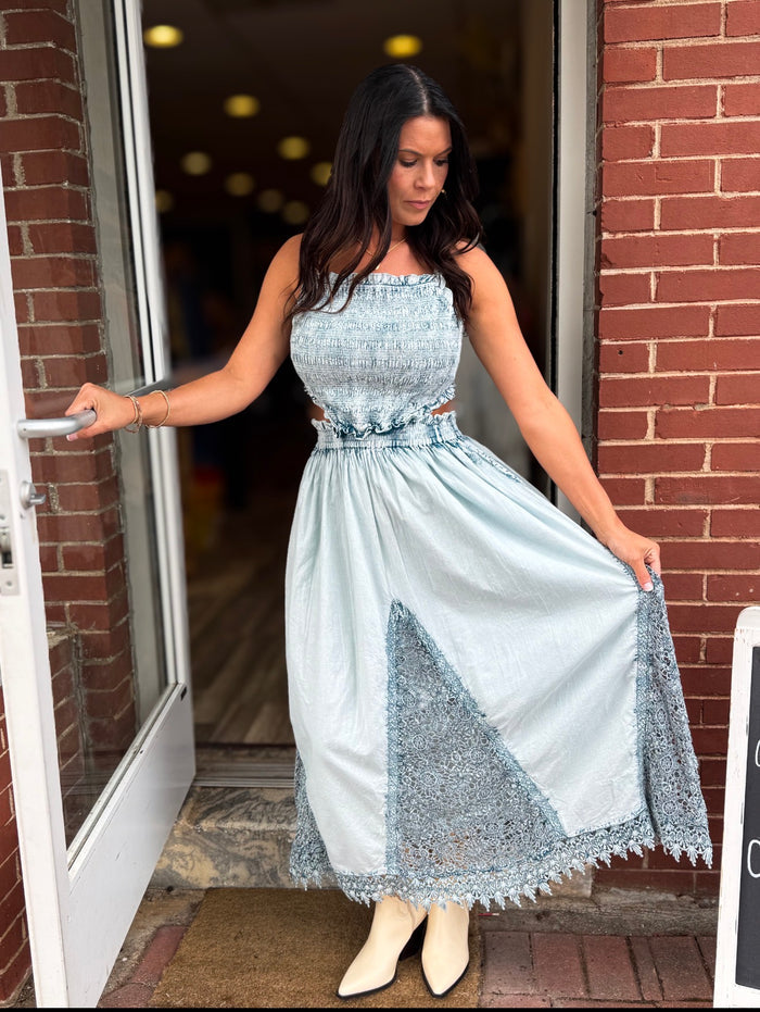 Denim Blue Lace Dress