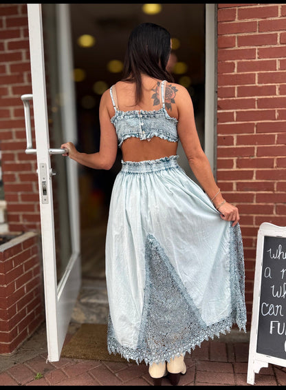 Denim Blue Lace Dress