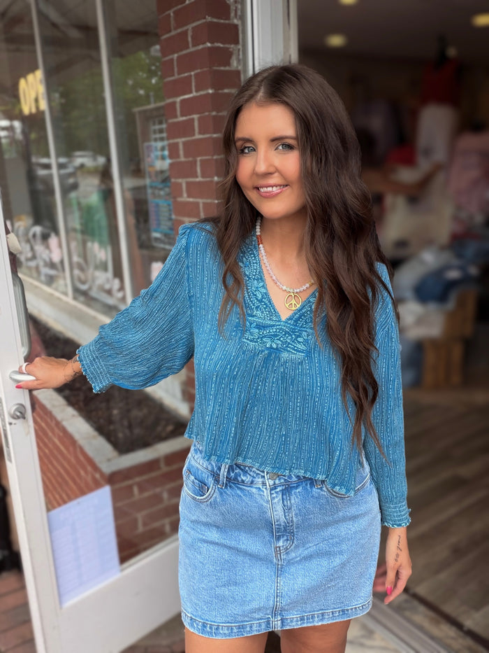 Denim Blue L/S Top