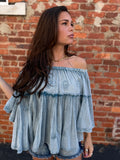 Denim Blue Vintage Top