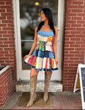 Denim Boho Patch Dress