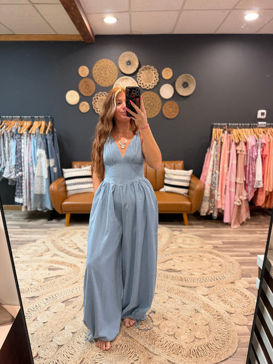 Denim Corset Jumpsuit