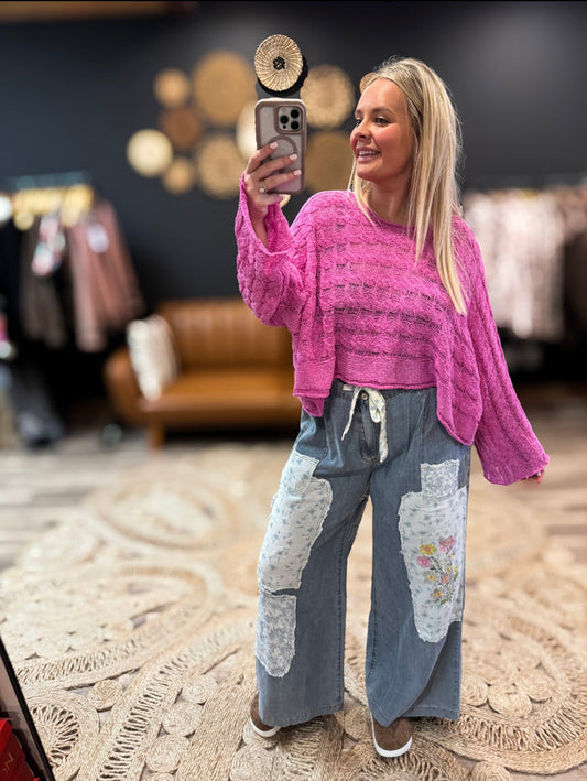 Denim Multi Patch Pants