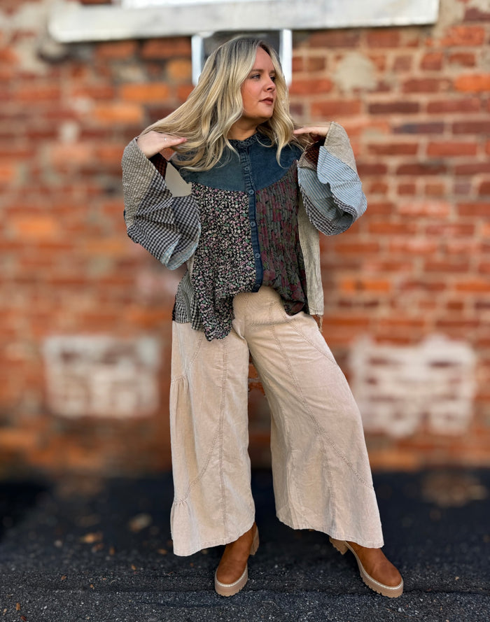 Denim Vintage Floral Top