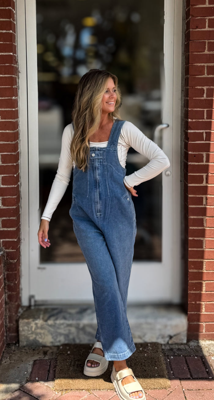 Denim Zip Up Jumpsuit