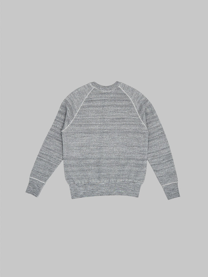 Denime By Warehouse loopwheel Needle Raglan Sweatshirt Dark Heather Grey  back fit