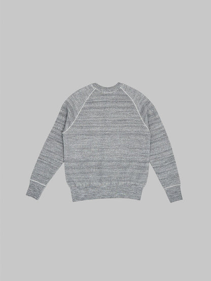 Denime By Warehouse loopwheel Needle Raglan Sweatshirt Dark Heather Grey  back fit