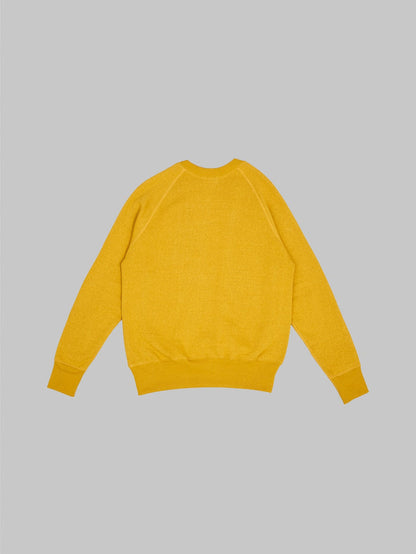 Denime By Warehouse loopwheel Needle Raglan Sweatshirt Dark Heather yellow back