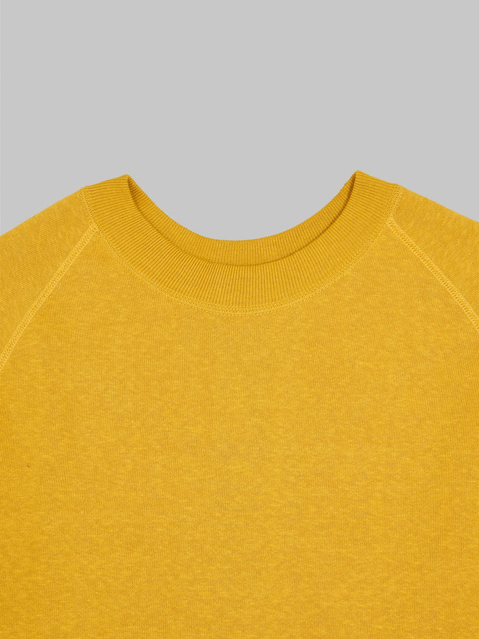Denime By Warehouse loopwheel Needle Raglan Sweatshirt Dark Heather yellow  fabric