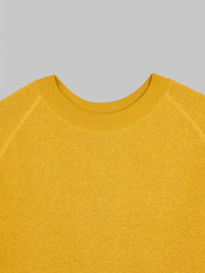 Denime By Warehouse loopwheel Needle Raglan Sweatshirt Dark Heather yellow  fabric