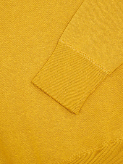 Denime By Warehouse loopwheel Needle Raglan Sweatshirt Dark Heather yellow cuff