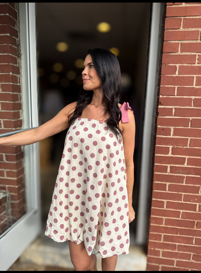 Dusty Pink Dot Dress