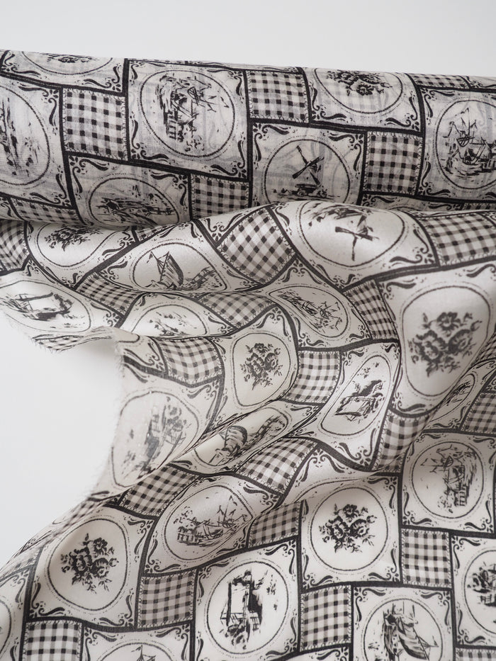 Dutch Motif Silk Organza