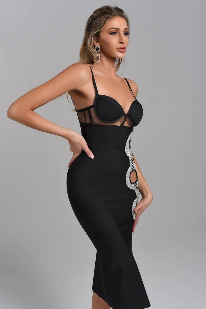 Elenae Black Pearl Mini Dress